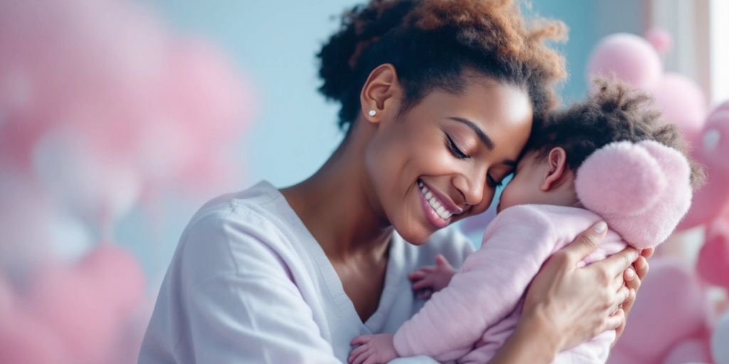 Soins affectueux d'un bébé par un adulte bienveillant.